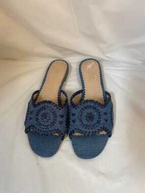 Jack Rogers Thompson Slides in Denim, Women's size 6M